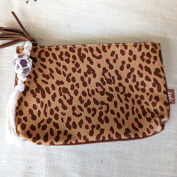 Macrame crystal cosmetic bag - Amethyst - Picture 1 of 2